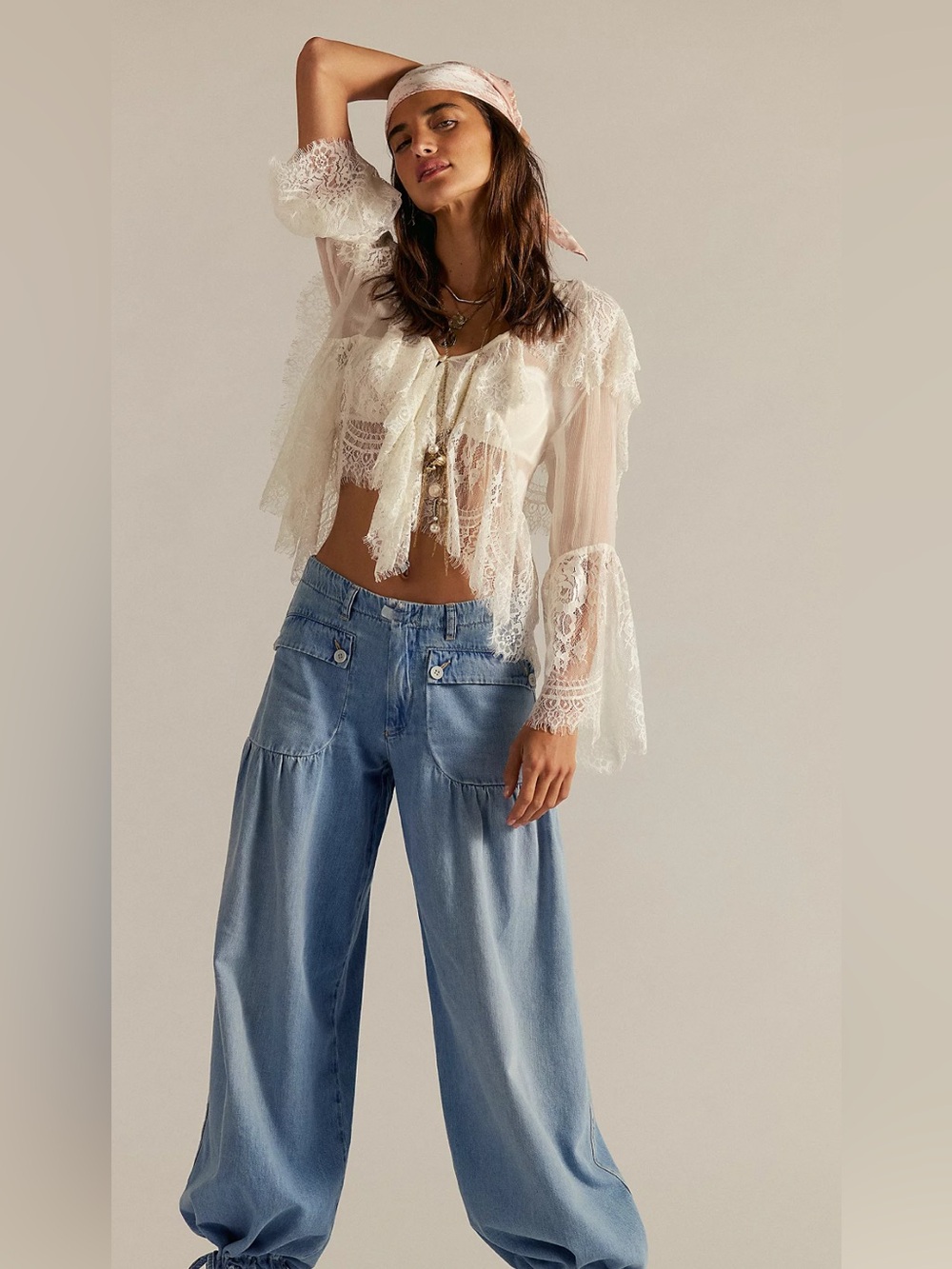 We The Free Lotus Balloon Jeans bijou blue new 29 sold out